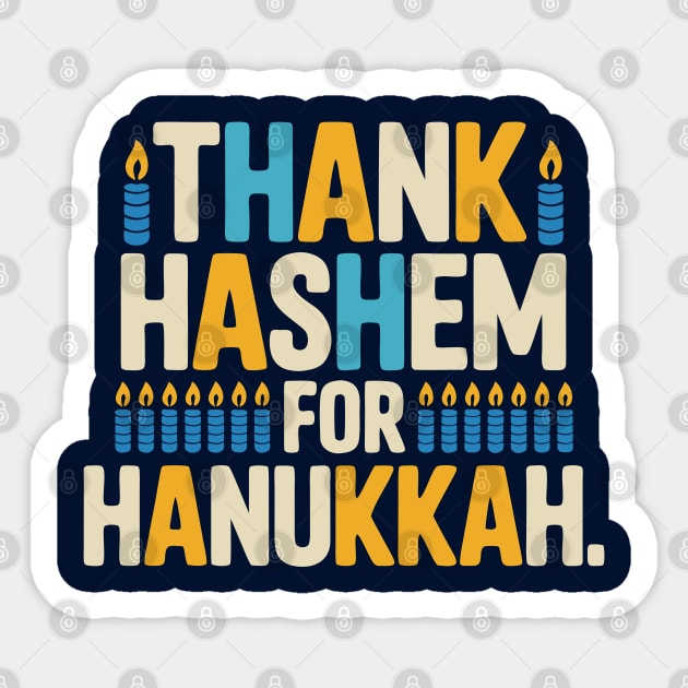 Thank HaShem for Hanukkah – Colorful Candle Design Sticker by Thank HaShem